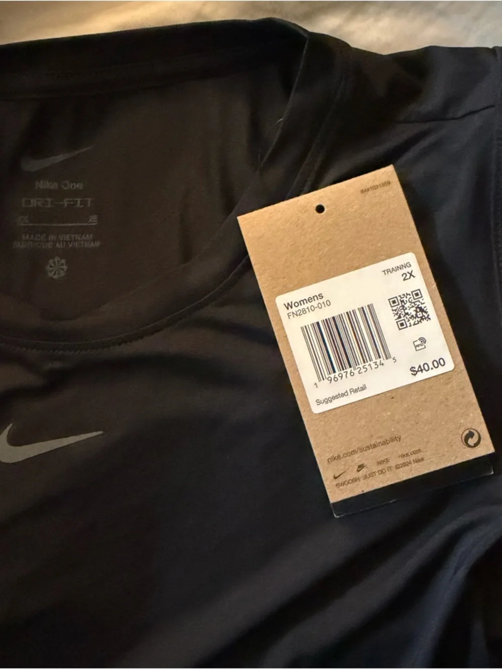 Women Black Athletic Tank Top by Nike - Picture 5 of 5